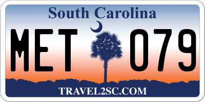 SC license plate MET079