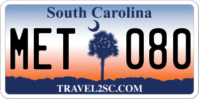 SC license plate MET080
