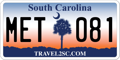 SC license plate MET081