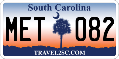 SC license plate MET082