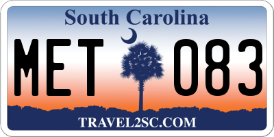 SC license plate MET083