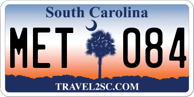 SC license plate MET084