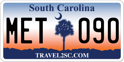 SC license plate MET090
