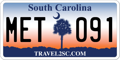 SC license plate MET091