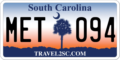 SC license plate MET094