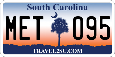 SC license plate MET095