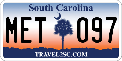 SC license plate MET097