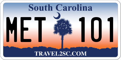 SC license plate MET101