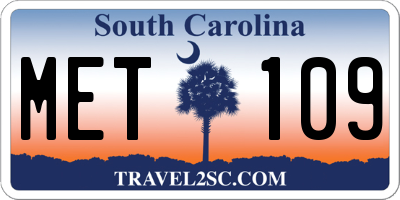 SC license plate MET109