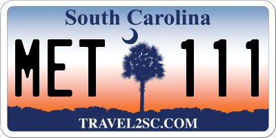 SC license plate MET111