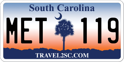 SC license plate MET119