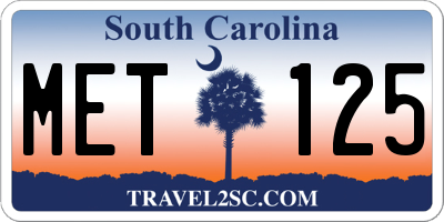SC license plate MET125