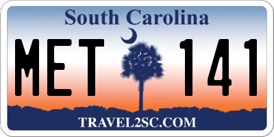 SC license plate MET141
