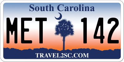 SC license plate MET142