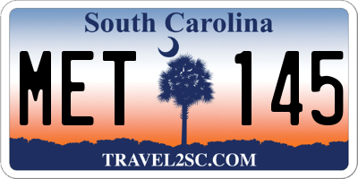 SC license plate MET145