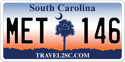 SC license plate MET146