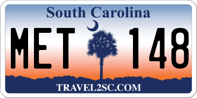 SC license plate MET148