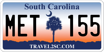 SC license plate MET155