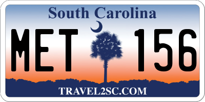 SC license plate MET156