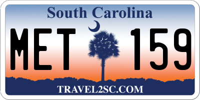 SC license plate MET159