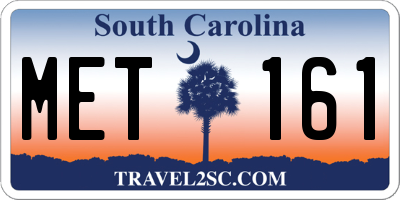 SC license plate MET161