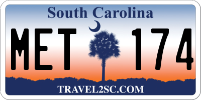 SC license plate MET174