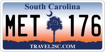 SC license plate MET176