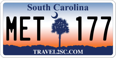 SC license plate MET177