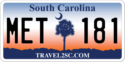 SC license plate MET181