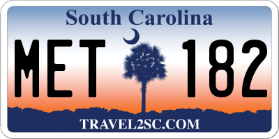 SC license plate MET182