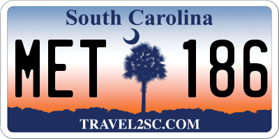 SC license plate MET186