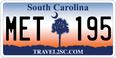 SC license plate MET195
