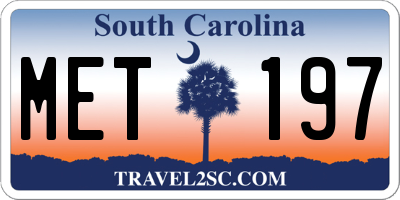 SC license plate MET197