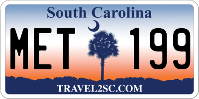 SC license plate MET199