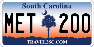 SC license plate MET200