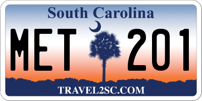 SC license plate MET201