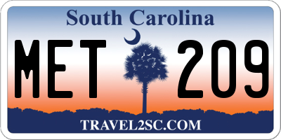 SC license plate MET209