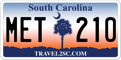 SC license plate MET210