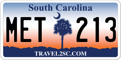 SC license plate MET213