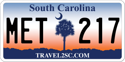 SC license plate MET217