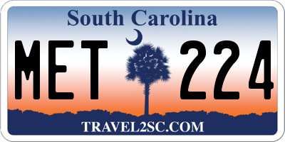SC license plate MET224