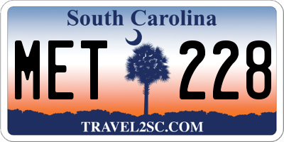 SC license plate MET228