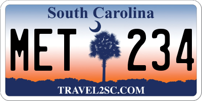 SC license plate MET234