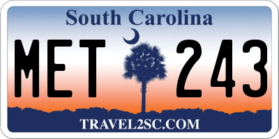 SC license plate MET243