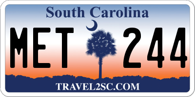 SC license plate MET244