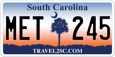 SC license plate MET245