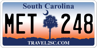 SC license plate MET248
