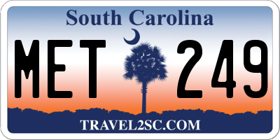 SC license plate MET249