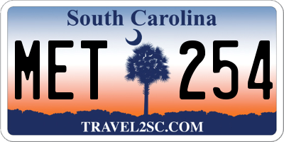SC license plate MET254