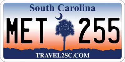 SC license plate MET255
